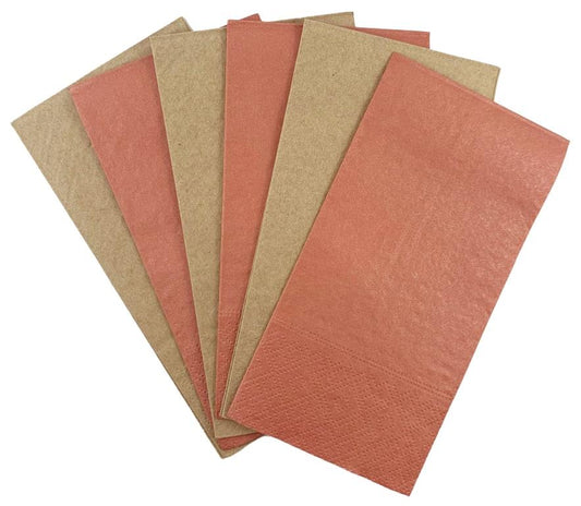 Buy NAPKIN.LUNCH METALLIC.ROSEGOLD/KRAFT P20 at NIS Packaging & Party Supply Brisbane, Logan, Gold Coast, Sydney, Melbourne, Australia