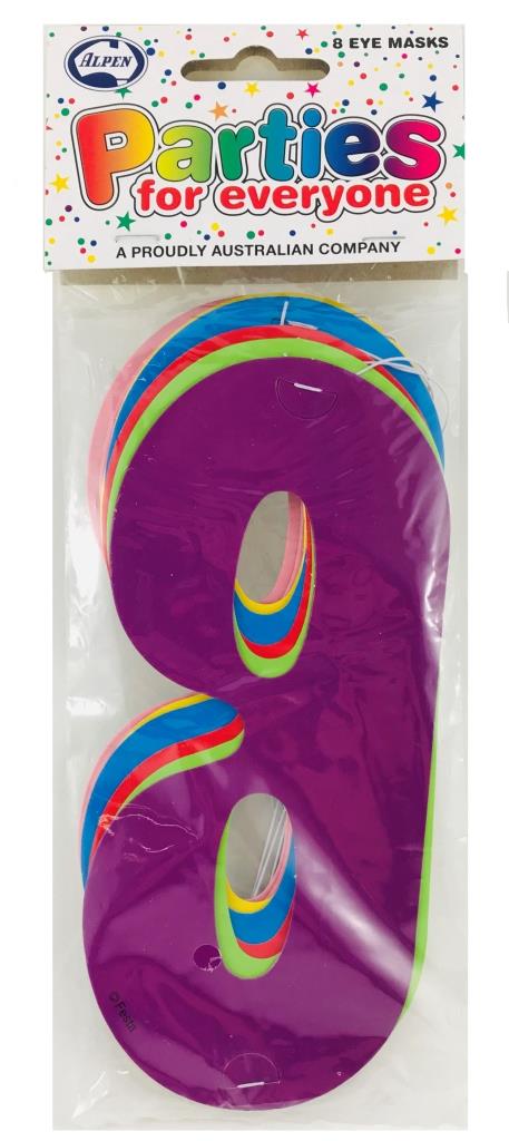 Buy Neon Colour Masks Assorted at NIS Packaging & Party Supply Brisbane, Logan, Gold Coast, Sydney, Melbourne, Australia