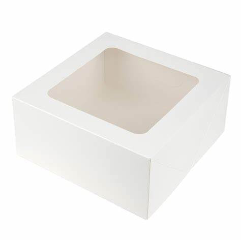 White High Cake box with window 8x8x4in Box 1pc