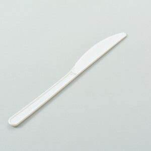 White Flared Reusable Plastic Knife  50pk