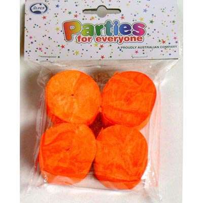 Orange Streamer Crepe Pack of 4 NIS Traders