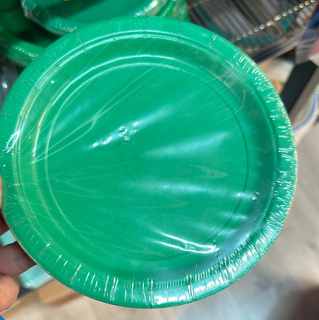 PAPER PLATES 17CM ROUND 20CT - GREEN NIS Traders