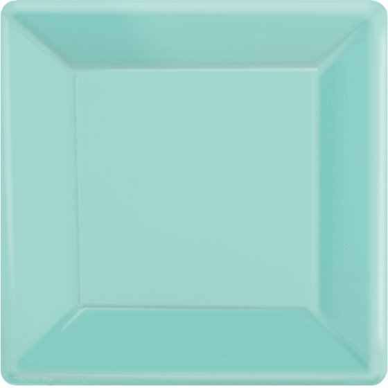 PAPER PLATES 17CM SQUARE 20CT-ROBIN'S-EGG BLUE NIS Traders