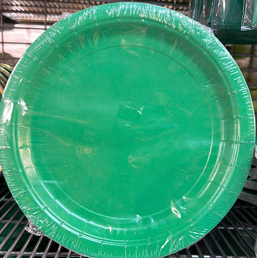 PAPER PLATES 23CM ROUND 20CT - GREEN NIS Traders