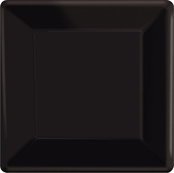 PAPER PLATES 26CM SQUARE 20CT - JET BLACK NIS Traders