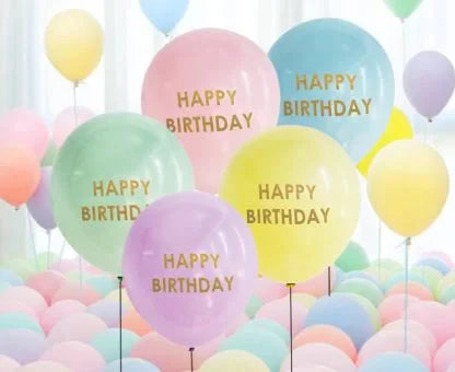 PASTEL Happy Birthday Printed Balloons 5PK NIS Traders