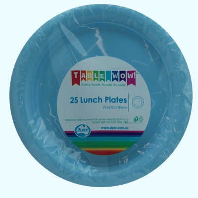 Buy PLATE LUNCH LT.BLUE 180mm P25 at NIS Packaging & Party Supply Brisbane, Logan, Gold Coast, Sydney, Melbourne, Australia