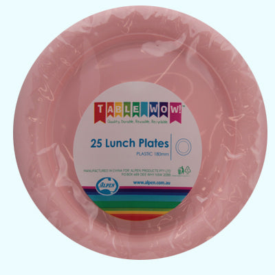 Buy PLATE LUNCH LT.PINK 180mm P25 at NIS Packaging & Party Supply Brisbane, Logan, Gold Coast, Sydney, Melbourne, Australia