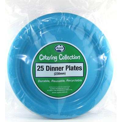 Buy PLATE PLASTIC DINNER AZURE BLUE 230mm (25 pc) at NIS Packaging & Party Supply Brisbane, Logan, Gold Coast, Sydney, Melbourne, Australia