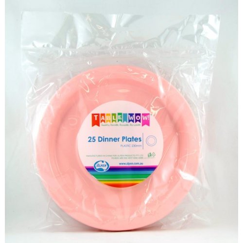 Buy PLATE PLASTIC DINNER LIGHT PINK 230mm (25 pc) at NIS Packaging & Party Supply Brisbane, Logan, Gold Coast, Sydney, Melbourne, Australia