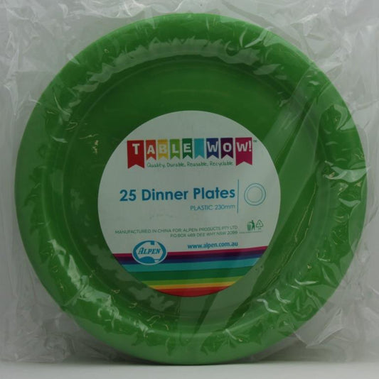 Buy PLATE PLASTIC DINNER LIME 230mm (25 PC) at NIS Packaging & Party Supply Brisbane, Logan, Gold Coast, Sydney, Melbourne, Australia