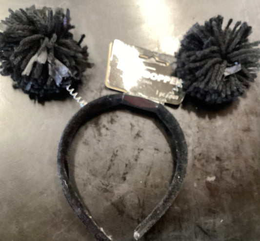 POM POM HEADBOPPER HEADBAND - BLACK NIS Traders