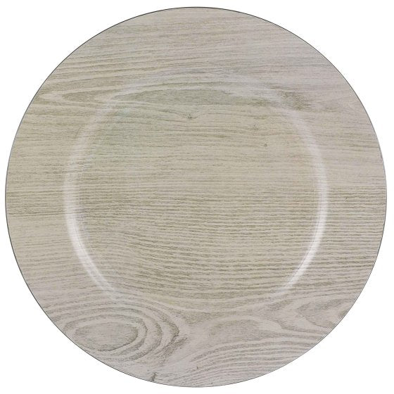 PREMIUM Charger Plate Printed Wood Grain 1pc NIS Traders