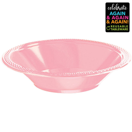 PREMIUM PLASTIC BOWLS 355ML 20 PACK - NEW PINK NIS Traders