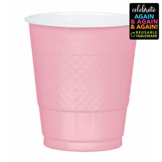 PREMIUM PLASTIC CUPS 355ML 20 PACK - NEW PINK NIS Traders