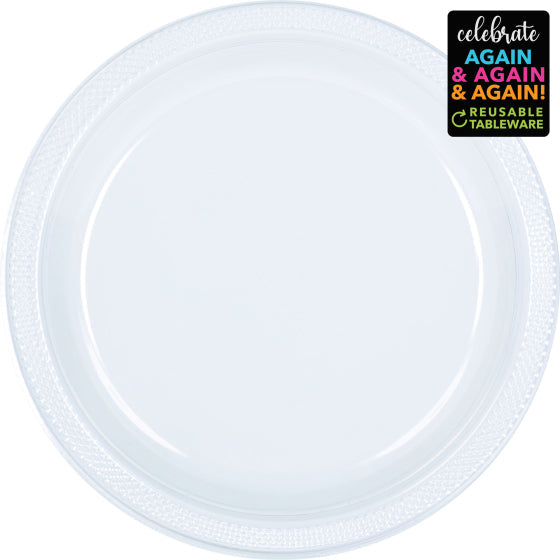 PREMIUM PLASTIC PLATES 23CM 20 PACK - CLEAR NIS Traders