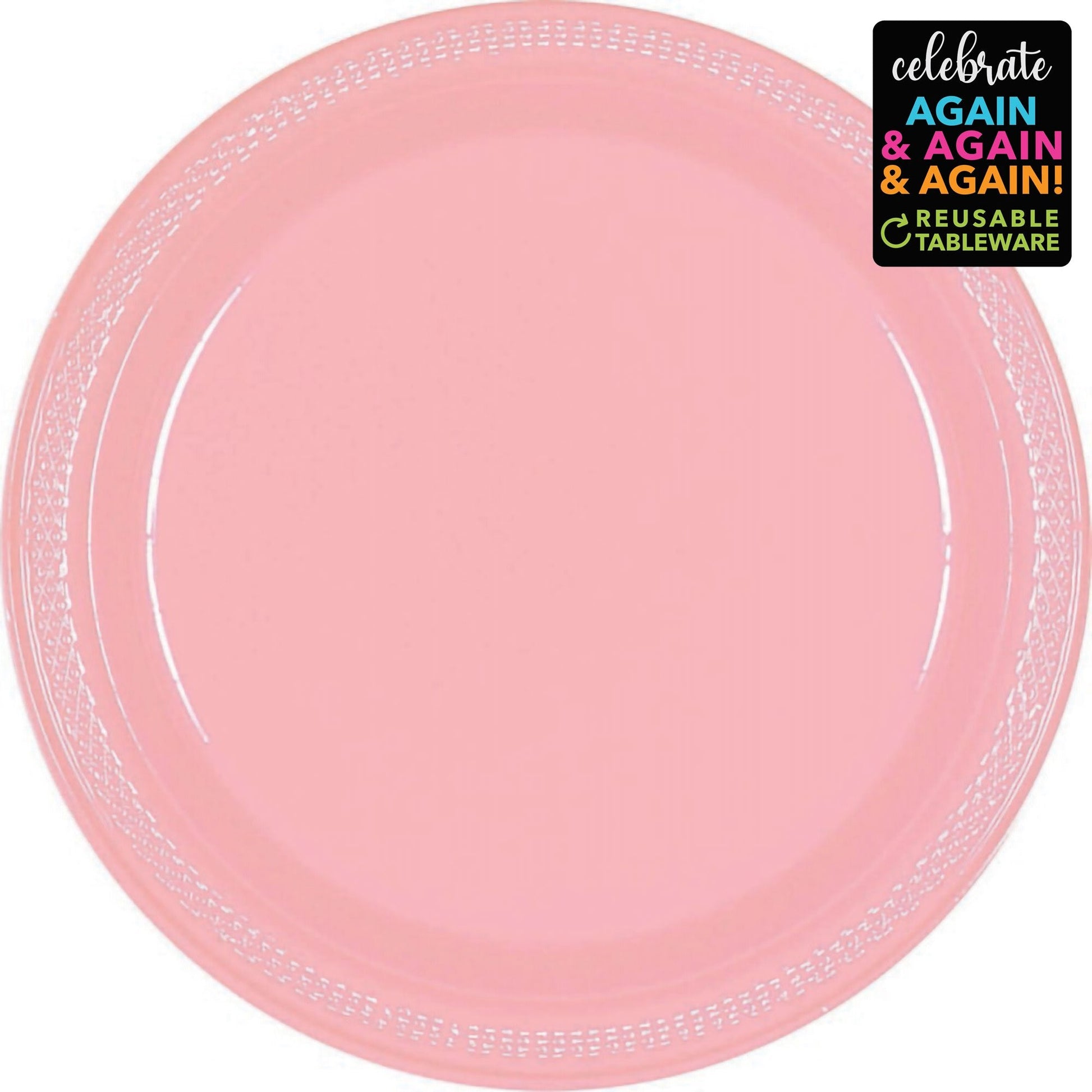 PREMIUM PLASTIC PLATES 26CM 20 PACK - NEW PINK NIS Traders