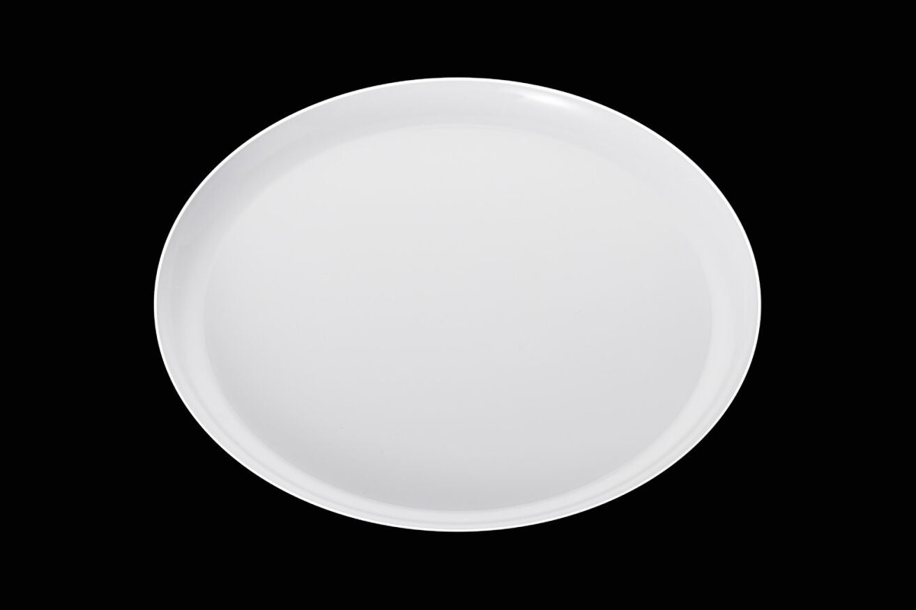 210mm Heavy Duty White Plate with Silver Rim 10pk