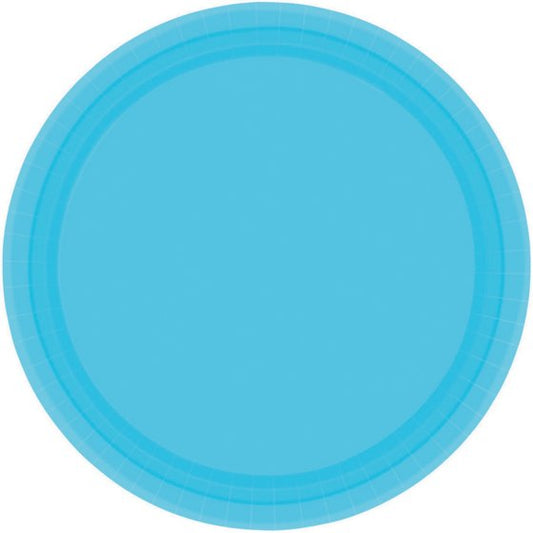 Paper Plates 17CM Round - CARIBBEAN BLUE (20 Pack) NIS Traders