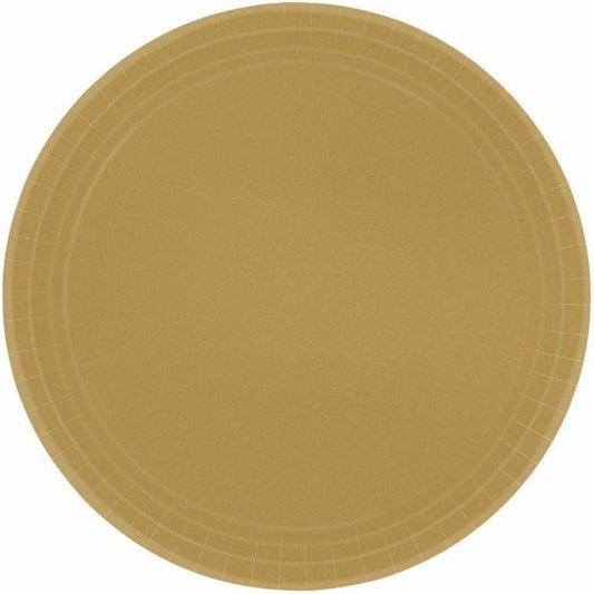 Paper Plates 17CM Round - GOLD (20 Pack) NIS Traders