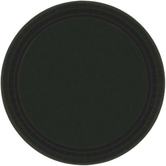 Paper Plates 17CM Round - JET BLACK (20 Pack) NIS Traders