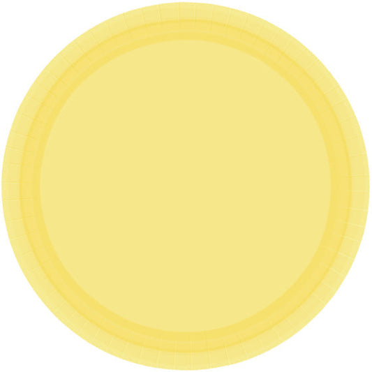 Paper Plates 17CM Round - YELLOW SUNSHINE  (20 Pack) NIS Traders