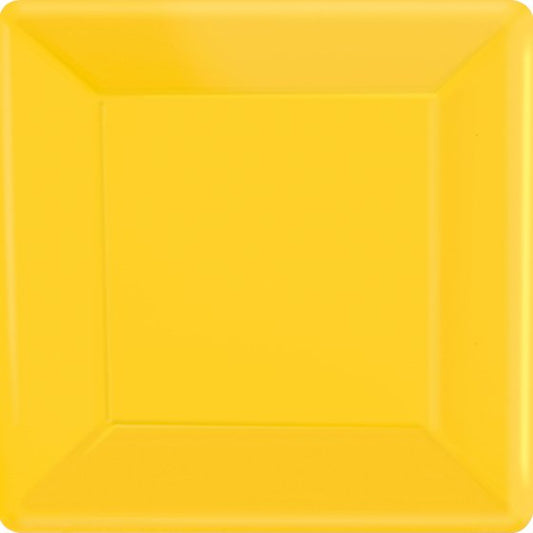 Paper Plates 17cm Square 20 pack-Yellow Sunshine NIS Traders