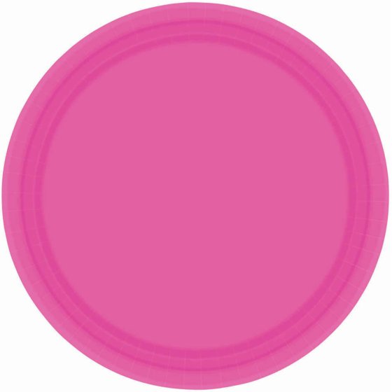 Paper Plates 23CM Round - BRIGHT PINK (20 Pack) NIS Traders