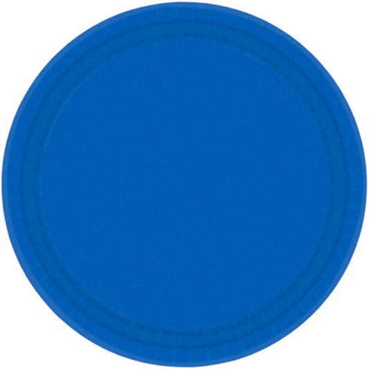 Paper Plates 23CM Round - BRIGHT ROYAL BLUE (20 Pack) NIS Traders