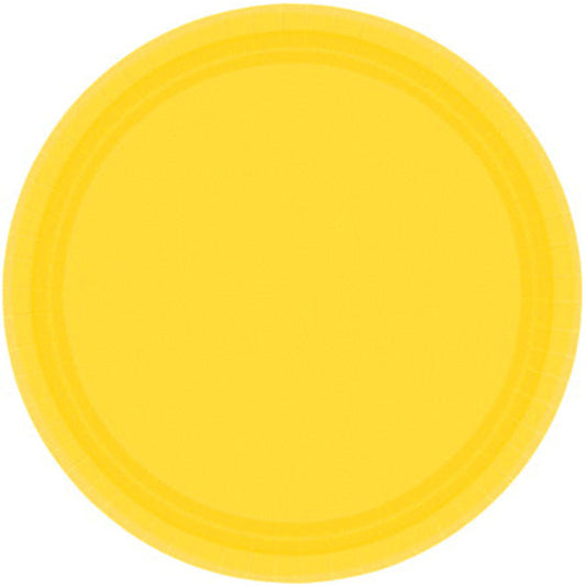 Paper Plates 23CM Round - YELLOW SUNSHINE (20 Pack) NIS Traders