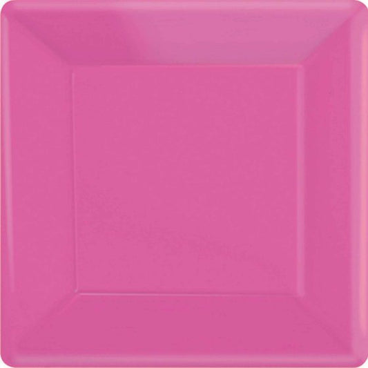 Paper Plates 26cm Square 20pk - BRIGHT PINK NIS Traders