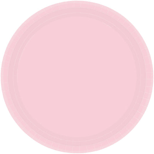 Paper Plates 7in/17cm Round - BLUSH PINK (20 Pack) NIS Traders