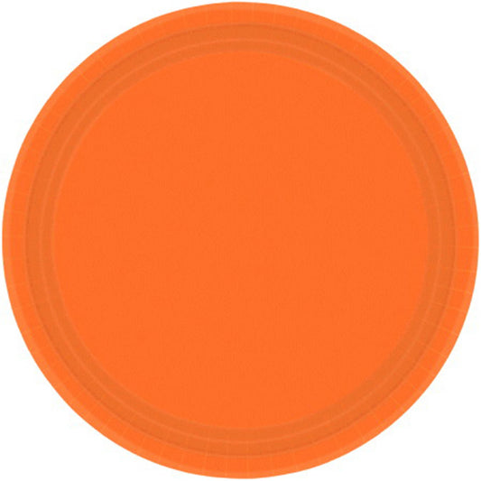 Paper Plates 7in/17cm Round -ORANGE (20 Pack) NIS Traders