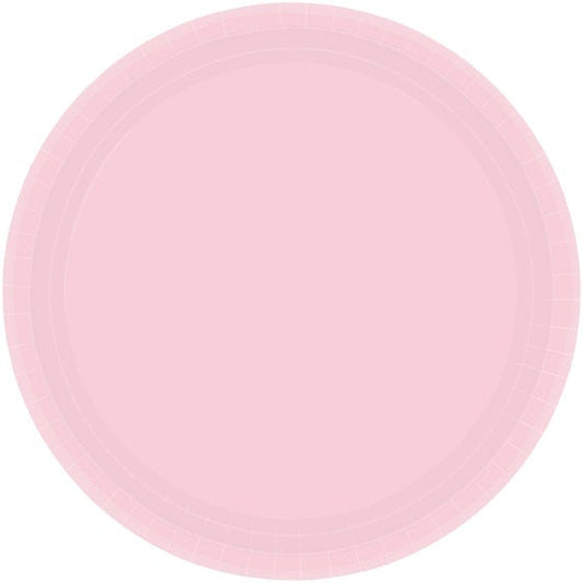 Paper Plates 9in/23cm Round 20CT-BLUSH PINK NIS Traders