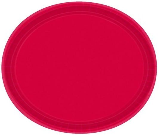 Paper Plates Oval 30cm APPLE RED - 20pk NIS Traders