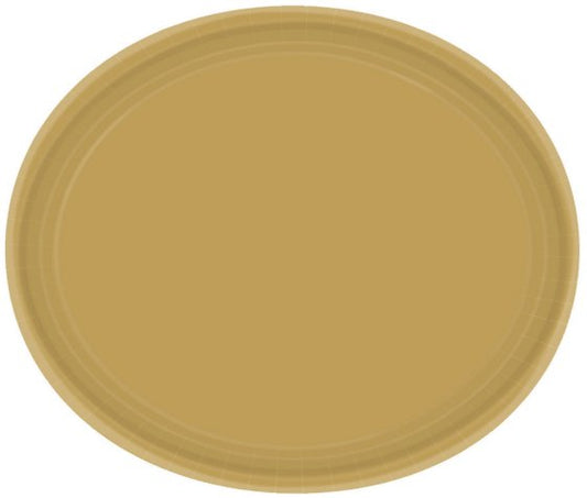 Paper Plates Oval 30cm GOLD 20pk NIS Traders