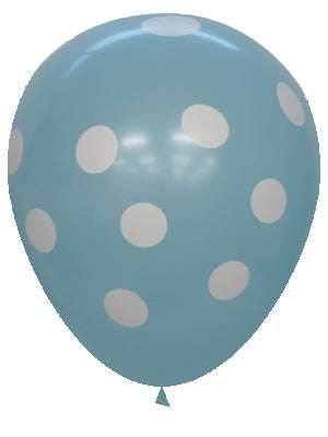 Buy Pastel Light Blue Printed Balloons Polkadots at NIS Packaging & Party Supply Brisbane, Logan, Gold Coast, Sydney, Melbourne, Australia