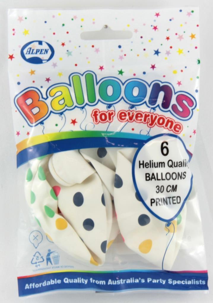 Buy Pastel Printed Balloons Multi Polkadots at NIS Packaging & Party Supply Brisbane, Logan, Gold Coast, Sydney, Melbourne, Australia