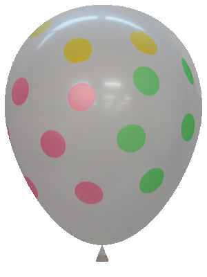 Buy Pastel Printed Balloons Multi Polkadots at NIS Packaging & Party Supply Brisbane, Logan, Gold Coast, Sydney, Melbourne, Australia