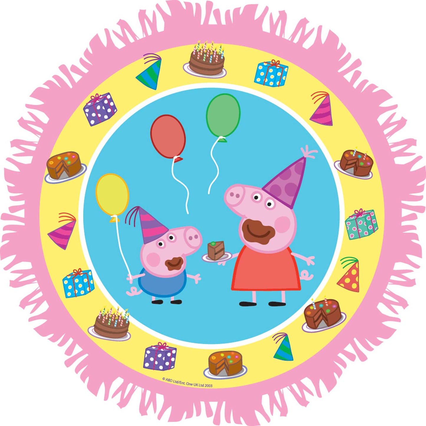 Peppa Pig Expandable Expandable Pull String Drum Pinata NIS Traders