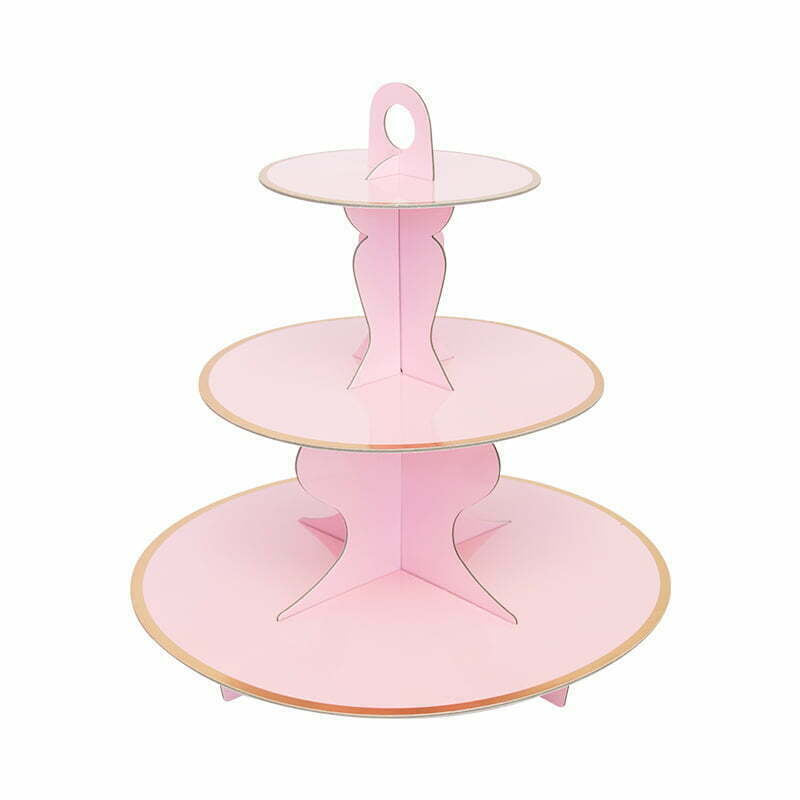 Pink-Gold Edge Soild Cakestand 1pc NIS Traders