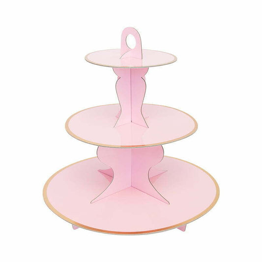 Pink-Gold Edge Soild Cakestand 1pc NIS Traders