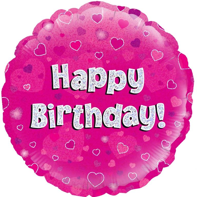 Buy Pink Holographic Happy Birthday Round Foil Balloon 45cm at NIS Packaging & Party Supply Brisbane, Logan, Gold Coast, Sydney, Melbourne, Australia