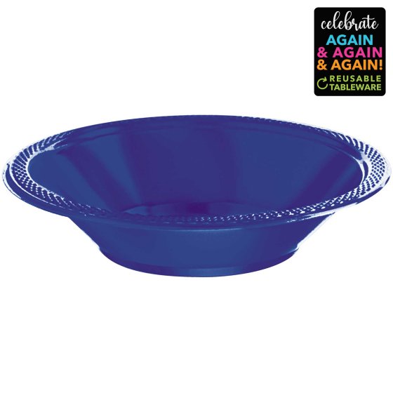 Plastic Bowls 355ml 20 Pack - Navy Flag Blue NIS Traders