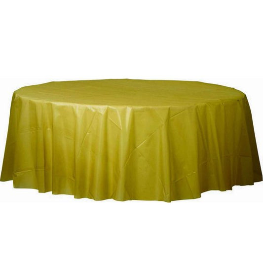 Plastic Round Tablecover-Gold Sparkle 1pc NIS Traders