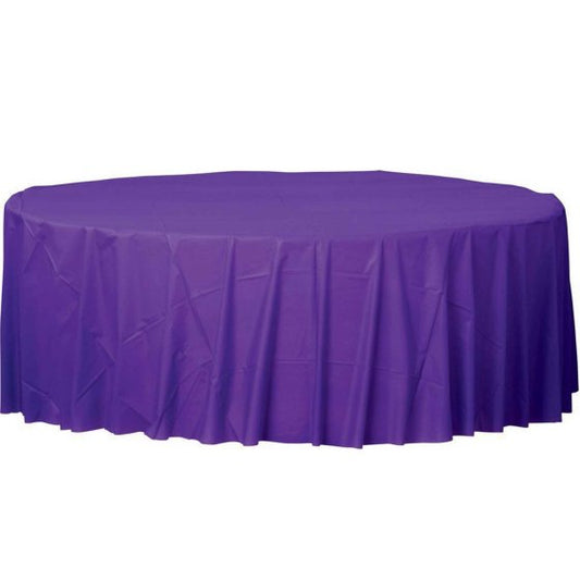 Plastic Round Tablecover- New Purple (213 cm) NIS Traders