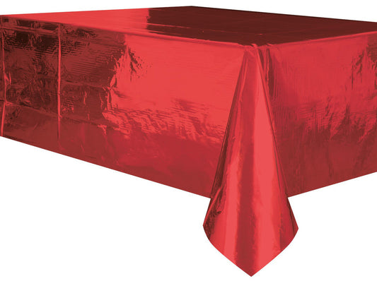 Plastic Tablecover Rectangle - Metallic Red 1 pc NIS Traders