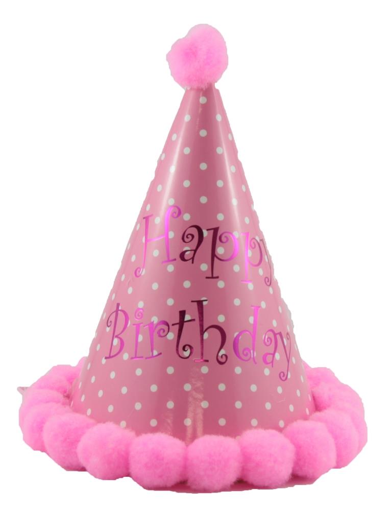 Buy Pom Pom Hats Happy Birthday Pinks Assorted 1pc at NIS Packaging & Party Supply Brisbane, Logan, Gold Coast, Sydney, Melbourne, Australia