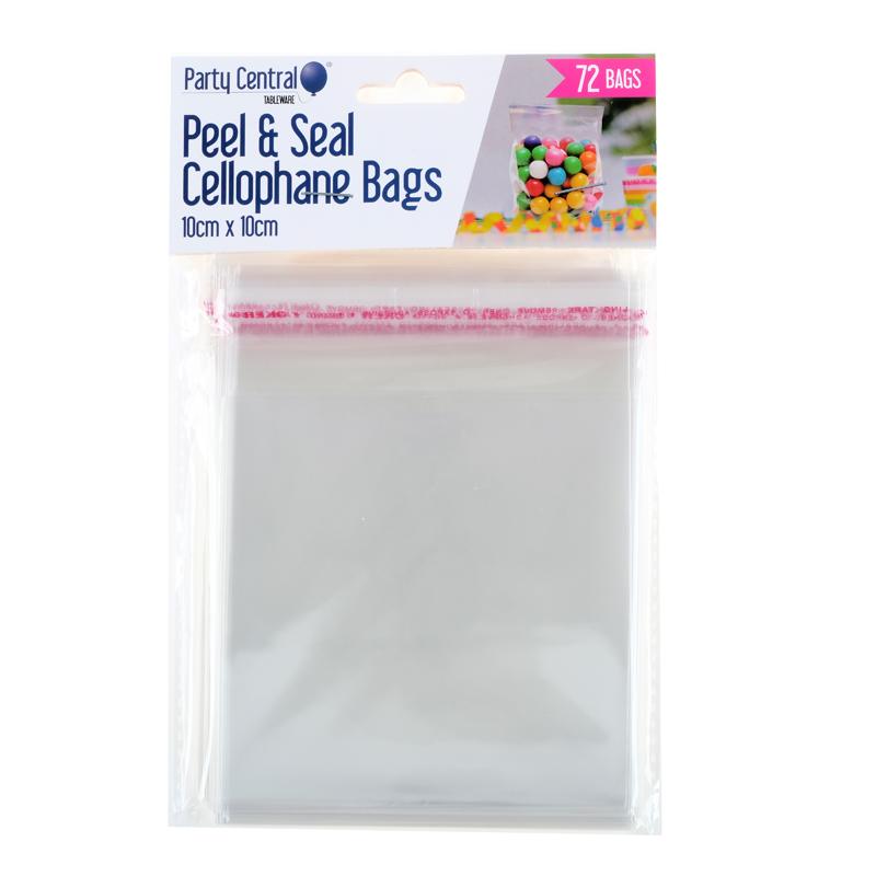 Premium Peel & Seal Cellophane Bags - 10cm x 10cm 72pk NIS Traders