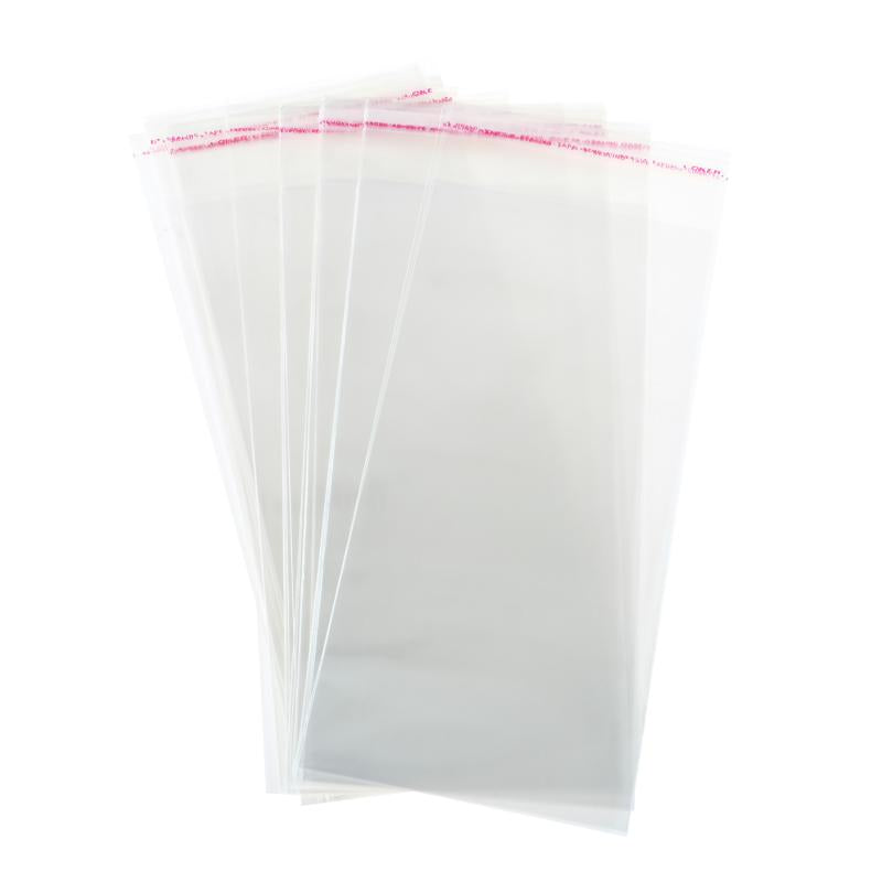 Premium Peel & Seal Cellophane Bags - 10cm x 22cm 40pk NIS Traders